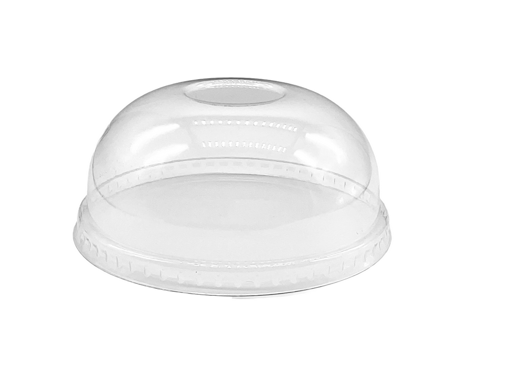 World Centric PLA Certified Compostable 12-32 oz Clear Domed Lids to fit NoTree Fiber Round Bowls