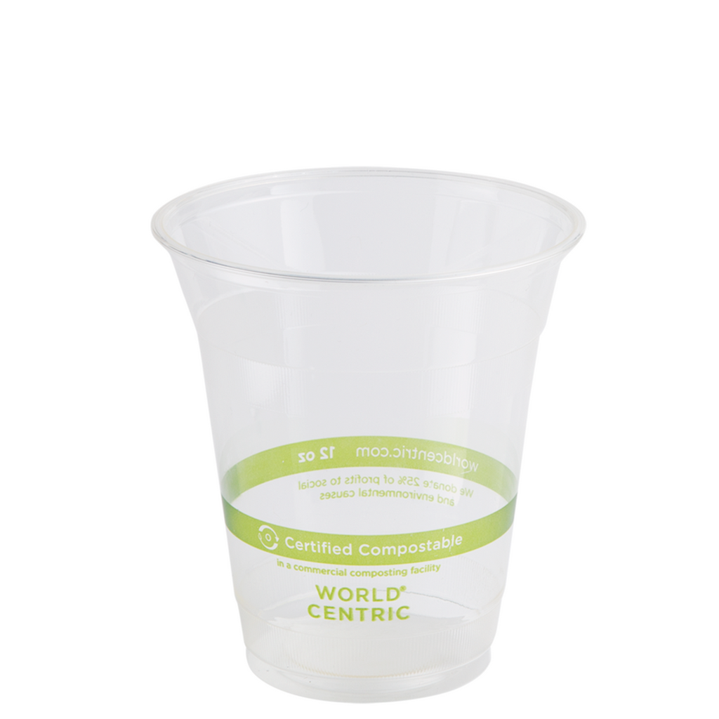 World Centric 12 oz PLA Certified Compostable Clear Cold Cup