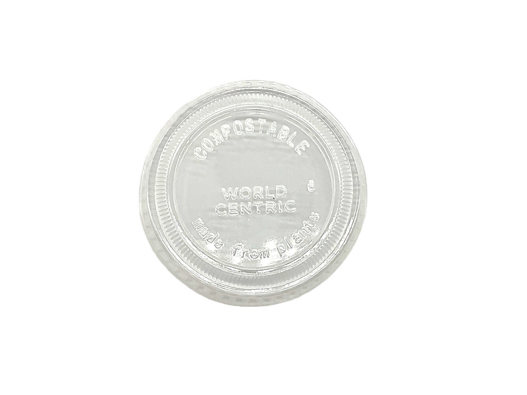 2-3 oz PLA Certified Compostable Clear Flat Lid to fit 2 and 3 oz clear portion cups