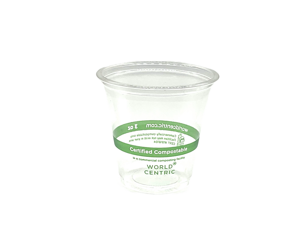 World Centric 3 oz PLA Certified Compostable Clear Portion Cup