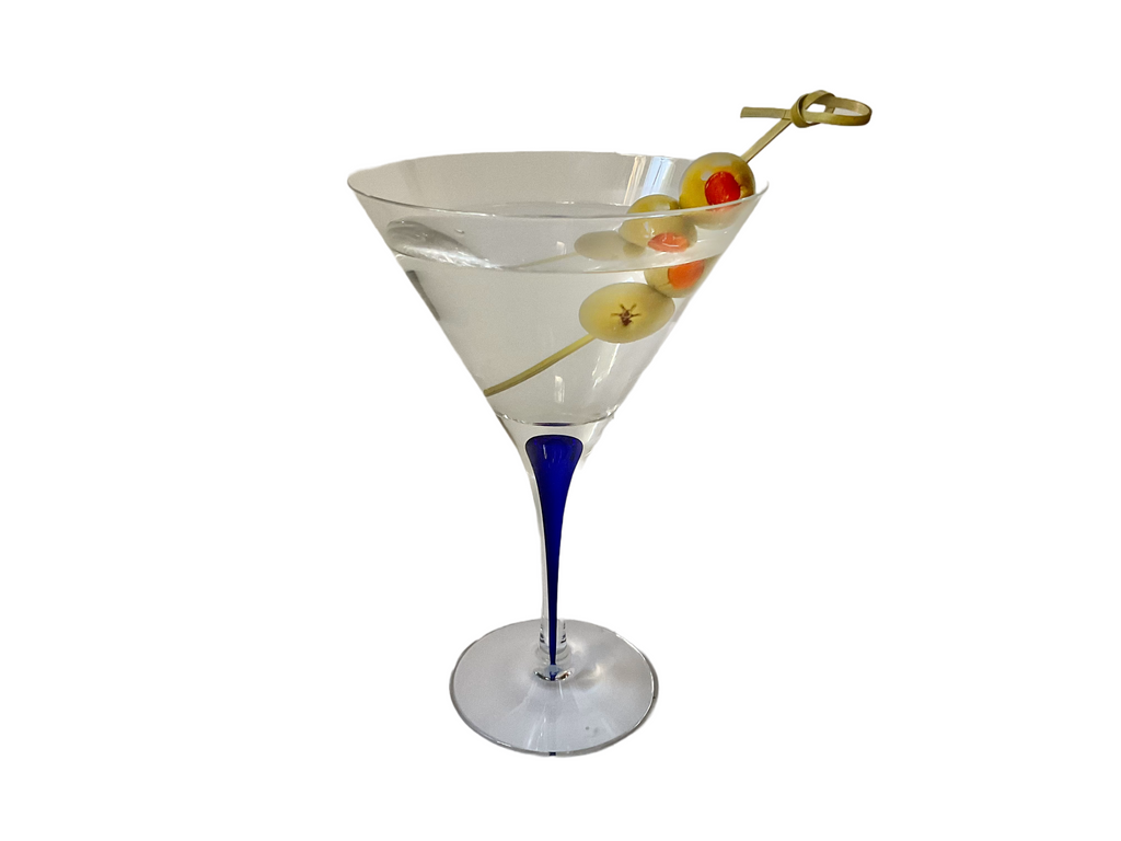 4.75-inch Knotted Bamboo Cocktail Pick shown with Olives in a Martini