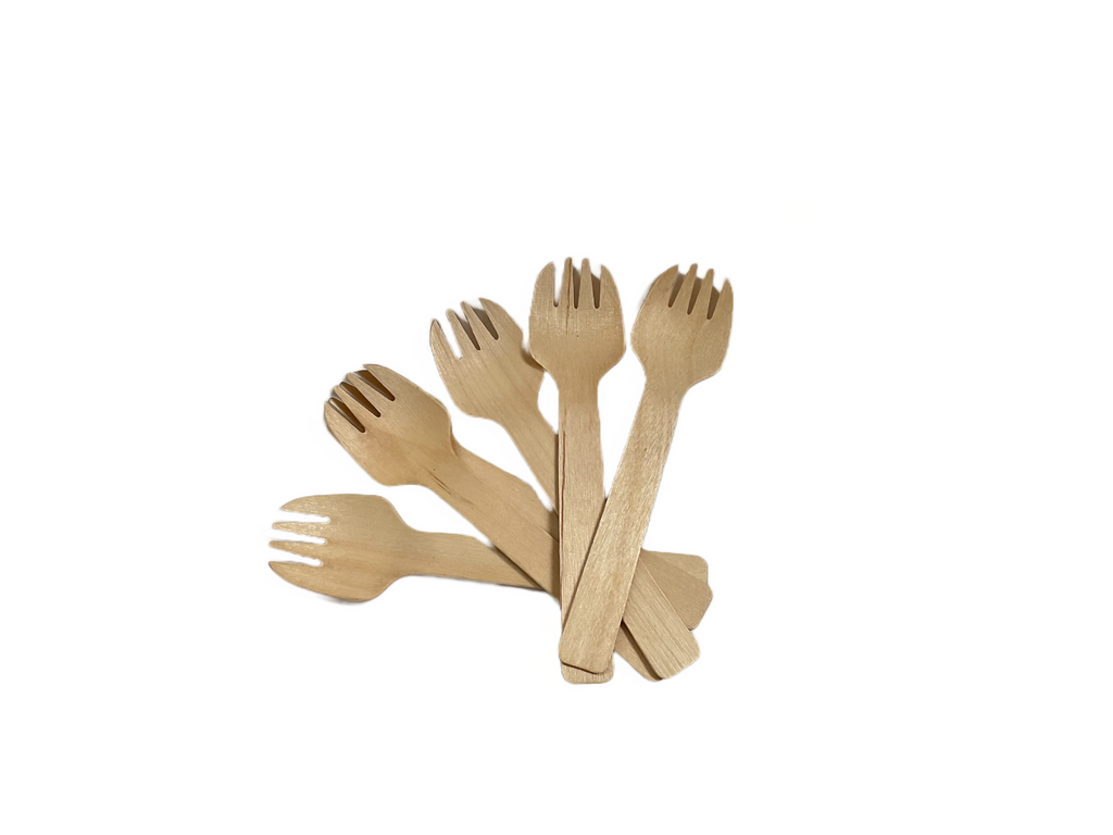 Disposable 4-inch wooden tasting fork