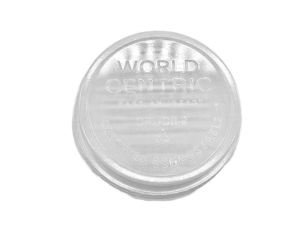 World Centric 4 oz PLA Certified Compostable Clear Raised Lid