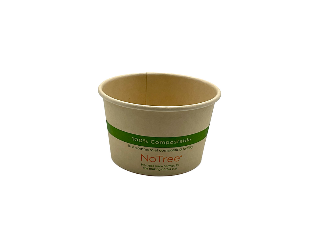 4 oz Certified Compostable Fiber NoTree Round Bowl