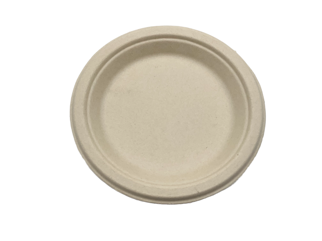 6-inch Certified Compostable Bagasse Round Plate