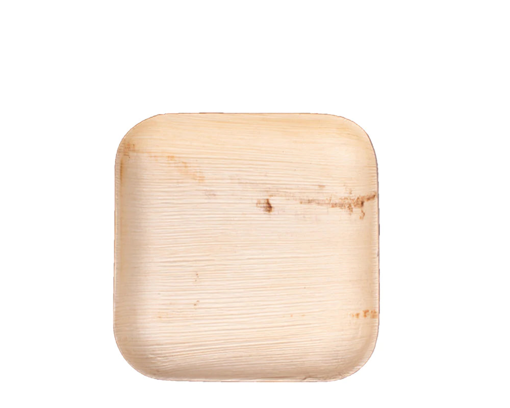 Disposable 6x6-inch Square Palm Leaf Plate