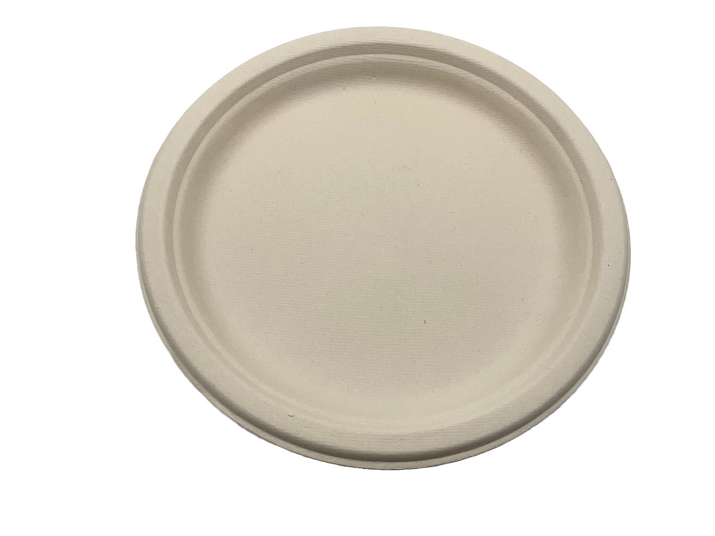 9-inch Certified Compostable Bagasse Round Plate