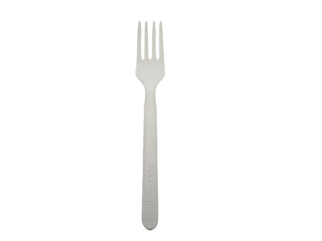 6.5-inch Certified compostable cornstarch fork