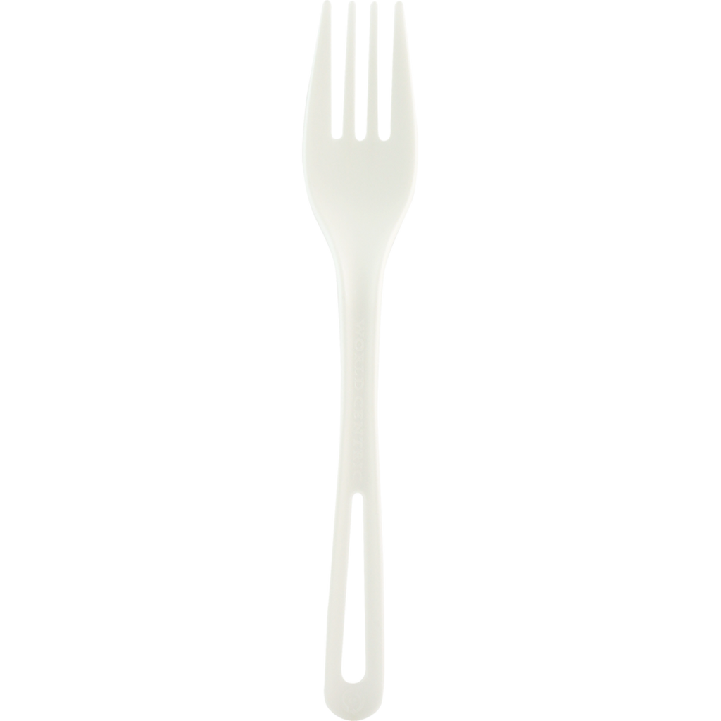 World Centric TPLA Compostable 6.3" Ribbed Fork