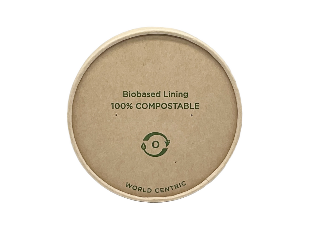 World Centric Certified Compostable Fiber Lids to fit 12-32 oz NoTree Fiber Bowls
