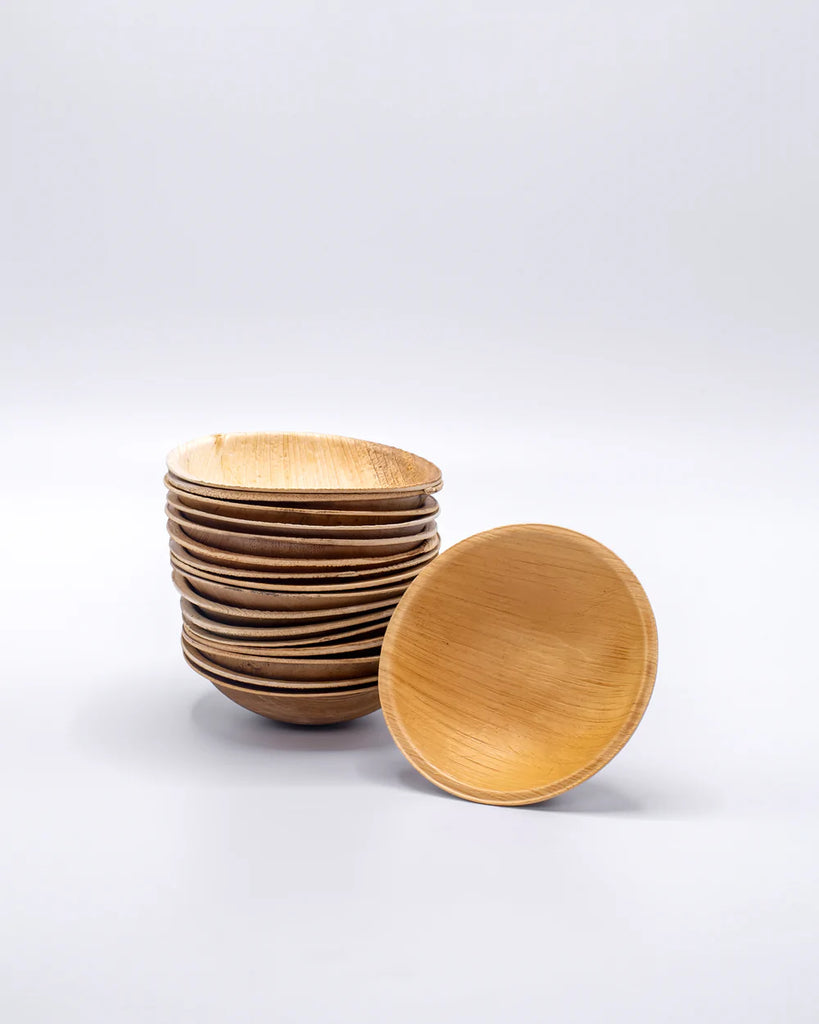 Disposable 3.5-inch Round Palm Leaf Bowls