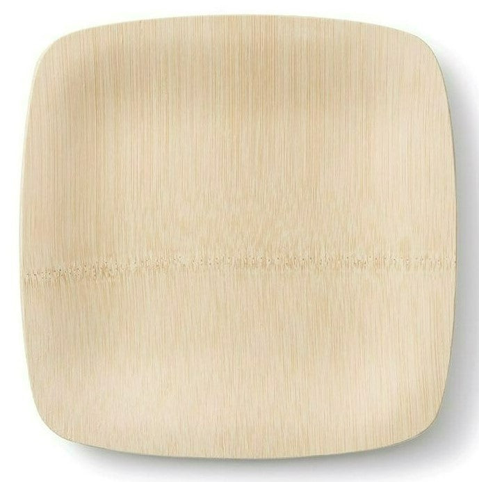 11-inch Certified Compostable Bamboo Square Plates