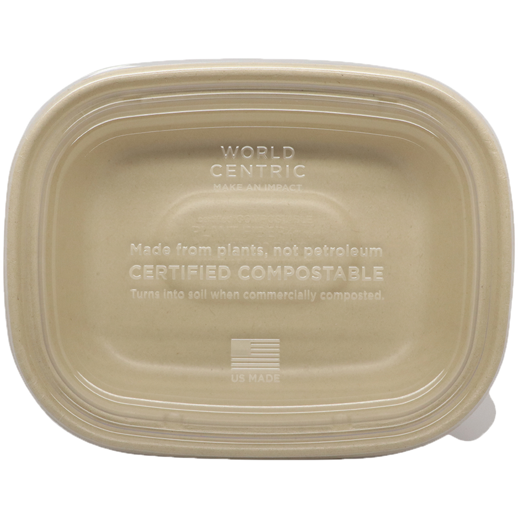 World Centric 48 oz PLA Compostable Fiber Box Lid
