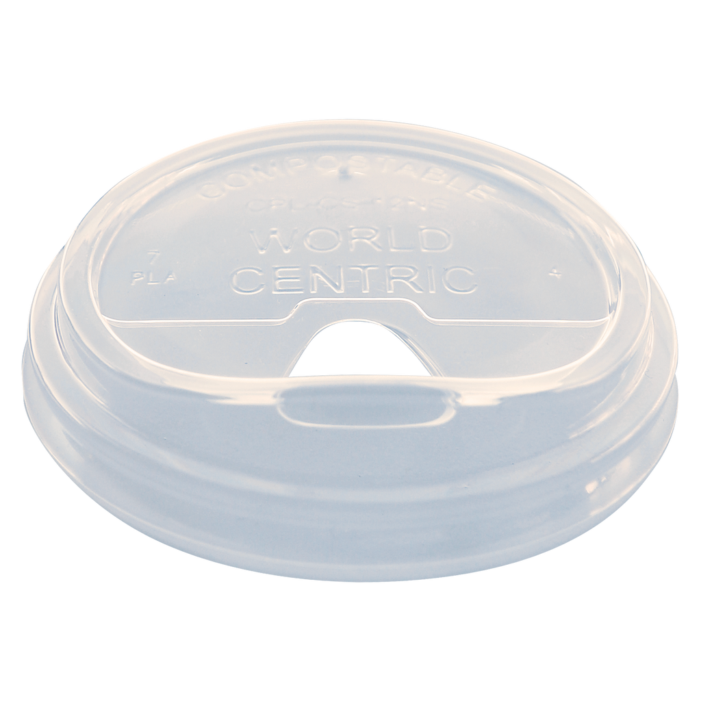 World Centric Compostable PLA Sip Lid for 9Q-24 oz Cold Cups
