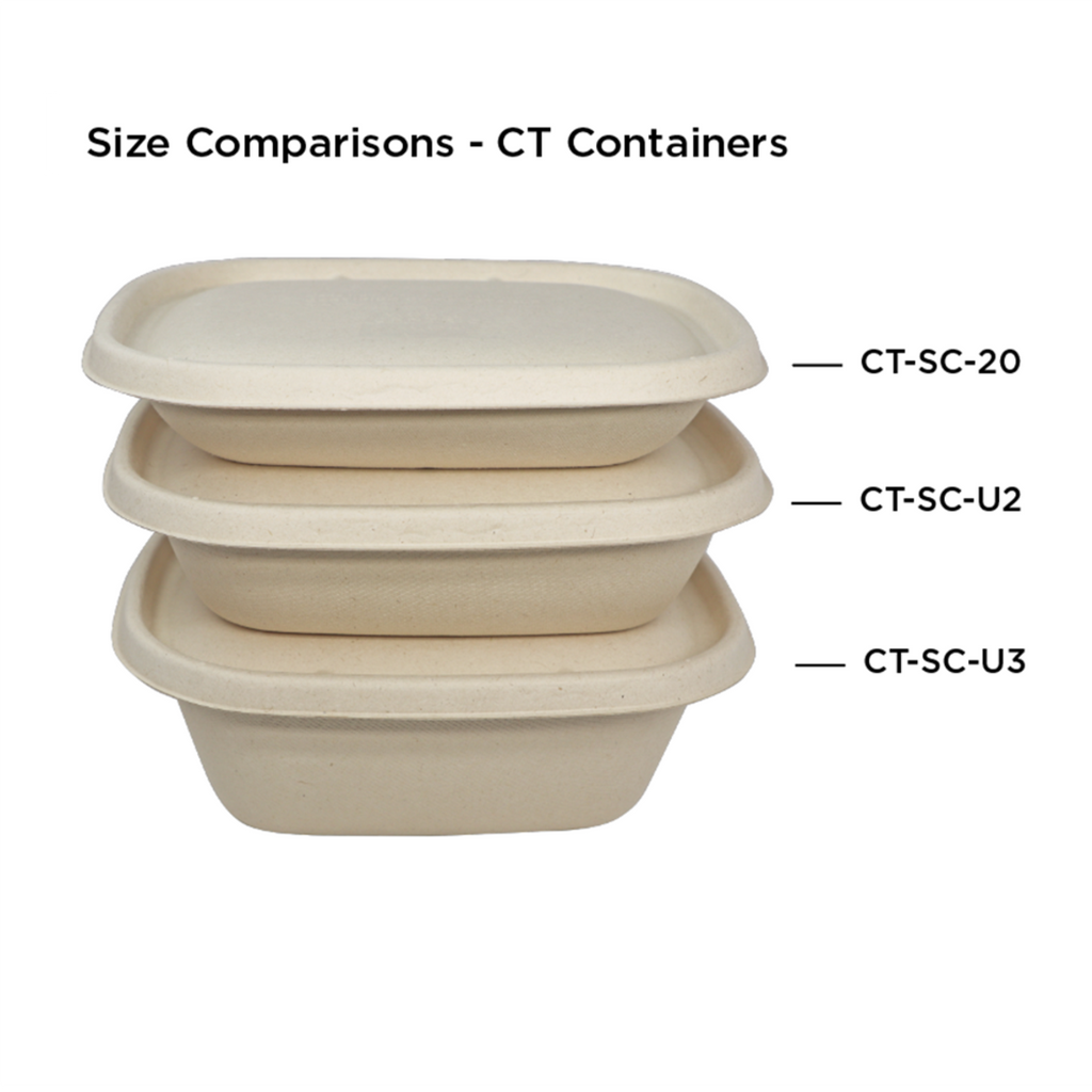 World Centric Compostable Fiber Box Size Comparison