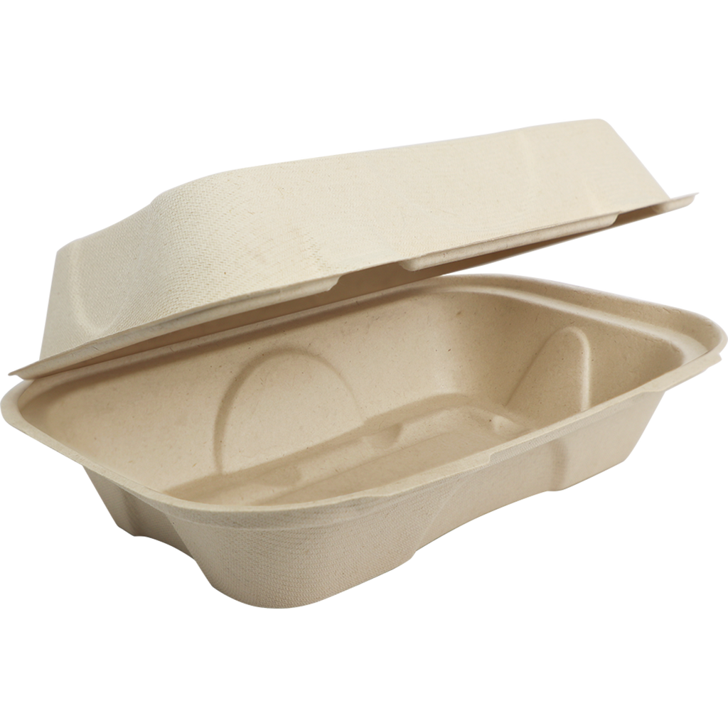 World Centric Compostable 9x6x3 Fiber Hoagie Box