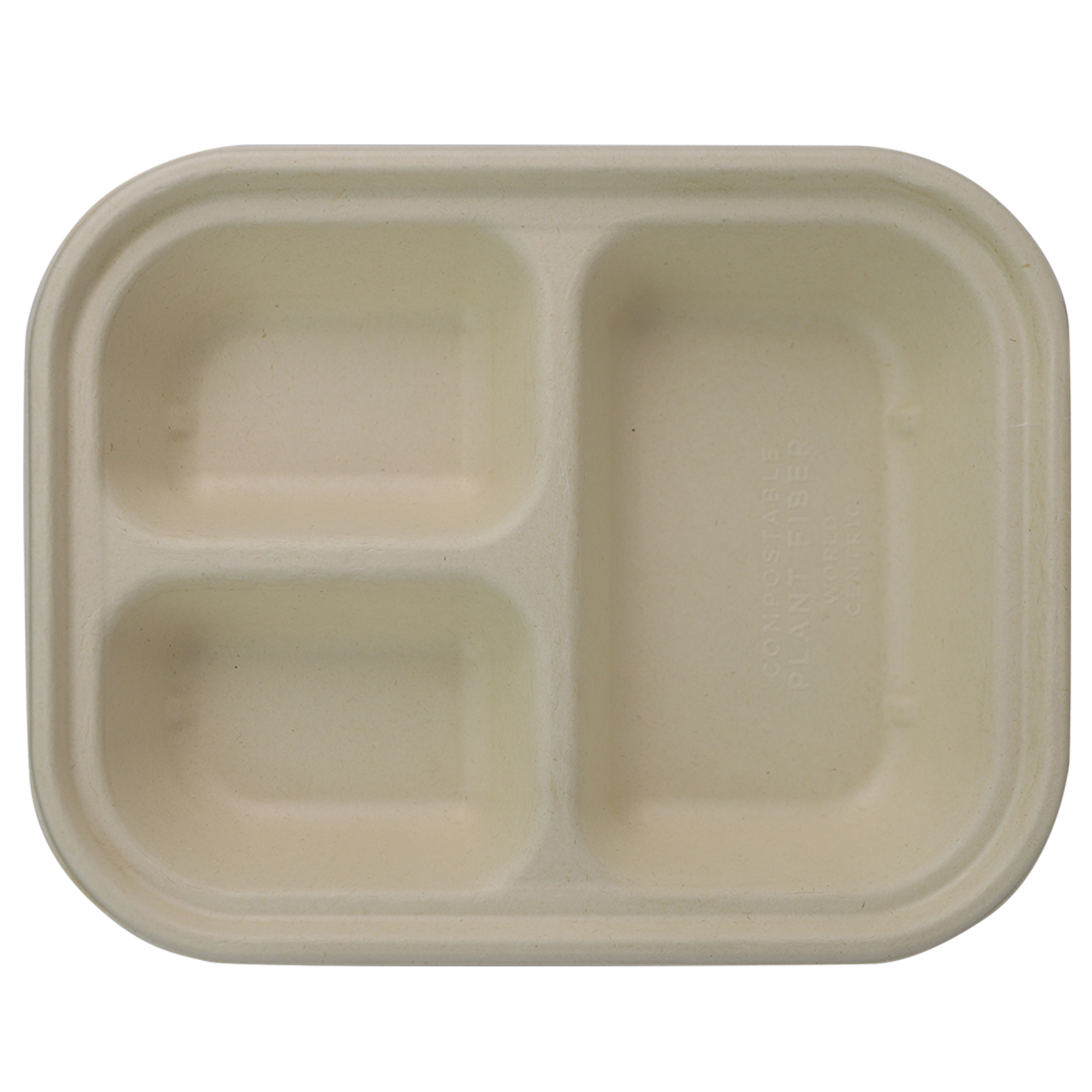 plant fiber plastic 29 oz Compostable Plant Fiber Container, 3-Compartment