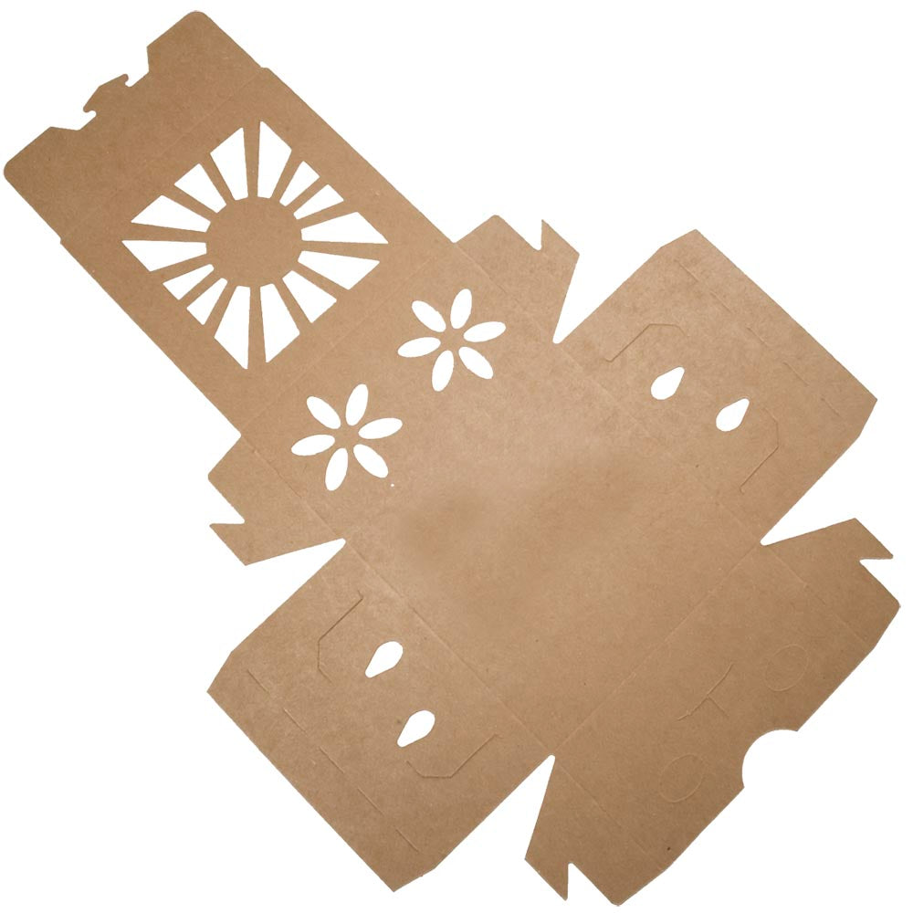 Square Pint Produce Container Kraft shown flat