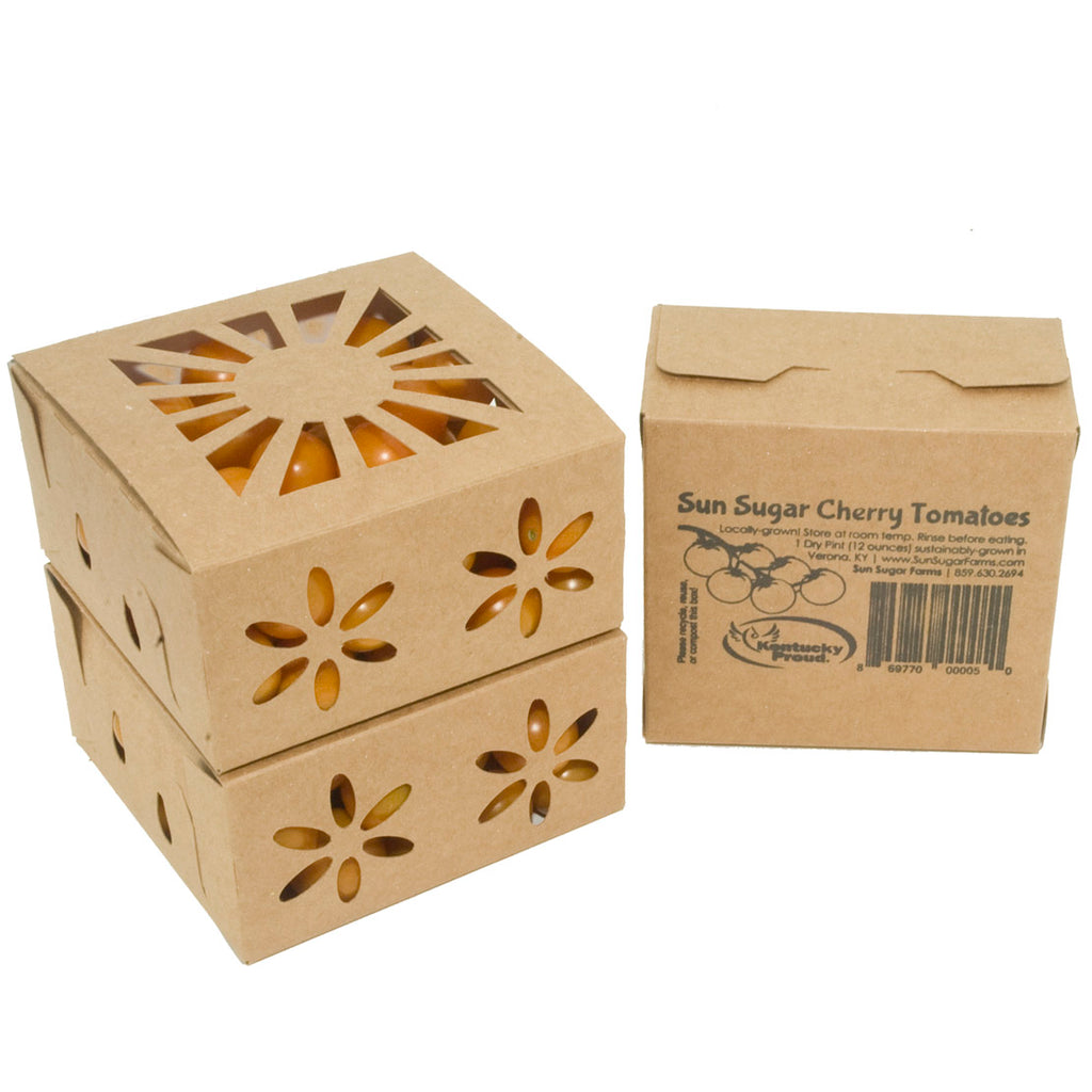 Kraft Pint Square Produce Containers with cherry tomatoes
