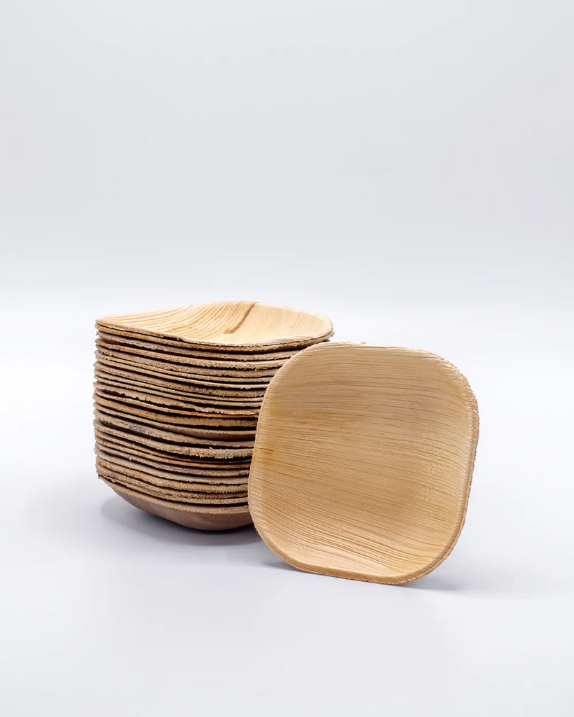 Disposable 4x4 inch Square Palm Leaf Plate